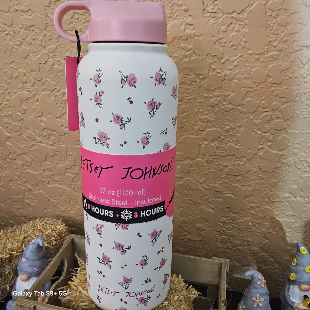 Betsey Johnson Floral Insulated Water Bottle - Picture 1 of 6